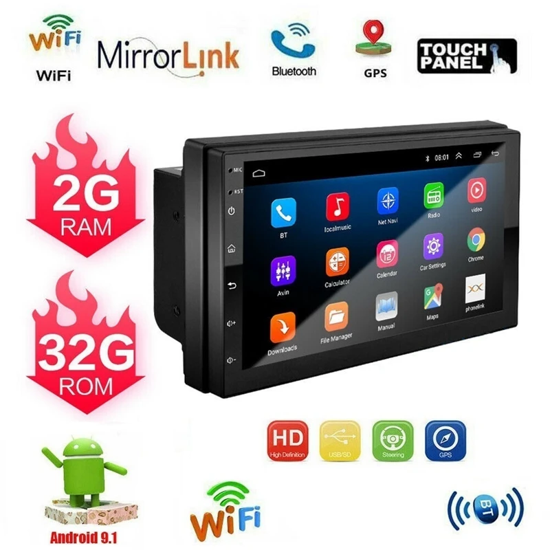 Perfect Universal Android 9.1 2+32G Car Radio Audio Stereo GPS Navi 7inch Press Screen 2 Din MP5 Player 11 Perfect Universal Android 9.1 2+32G Car Radio Audio Stereo GPS Navi 7inch Press Screen 2 Din MP5 Player 11