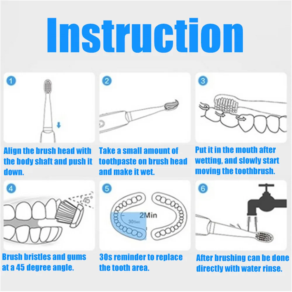 Elektryczna szczoteczka do zębów dla mężczyzn i kobiet para Houseehold Whitening IPX7 wodoodporne szczoteczki do zębów ultradźwiękowa automatyczna szczotka do zębów 6 Elektryczna szczoteczka do zębów dla mężczyzn i kobiet para Houseehold Whitening IPX7 wodoodporne szczoteczki do zębów ultradźwiękowa automatyczna szczotka do zębów 6