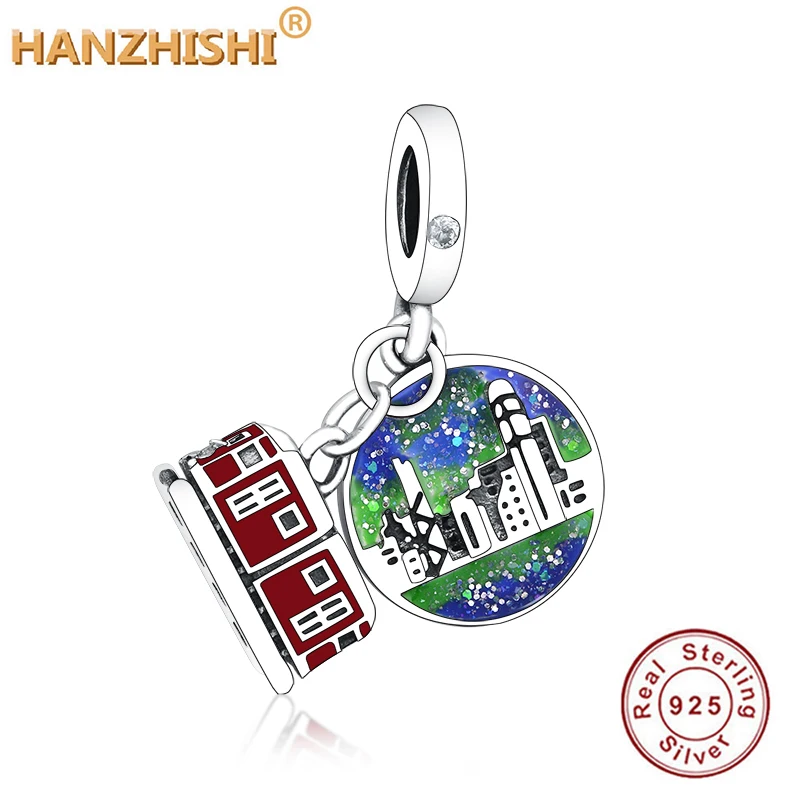 100% 925 Sterling Silver Beads Hong Kong Peak Tram Dangles Charms Fit Original Fine Bracelets For Women DIY Jewelry | Украшения и