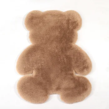 

Faux Rabbit Fur Cartoon Animal Bear Shape Carpet Irregular Carpets Shaggy Children Soft Bedside Fluffy Rug Play Decor Mat