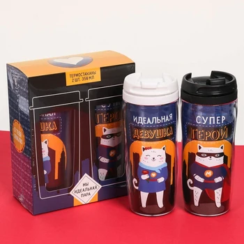 

Thermostatic glass set "Perfect couple. Cats", 350 ml