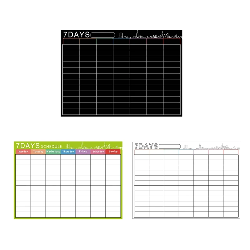 Kids Magnetic Dry Erase Planner Board for Refrigerator A3 Magnetic Whiteboard Family Organize To Do List Toy Gifts Green+White
