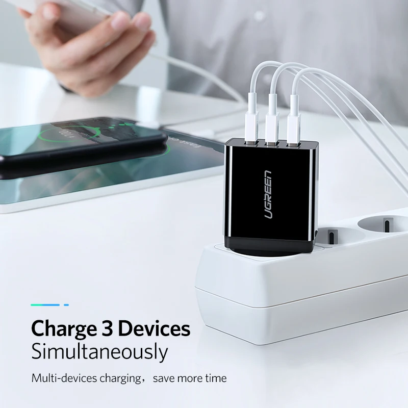Ugreen USB зарядное устройство для iPhone Xs X 8 7 быстрое зарядное устройство для samsung Xiaomi huawei настенное зарядное устройство адаптер ЕС зарядное устройство для мобильного телефона