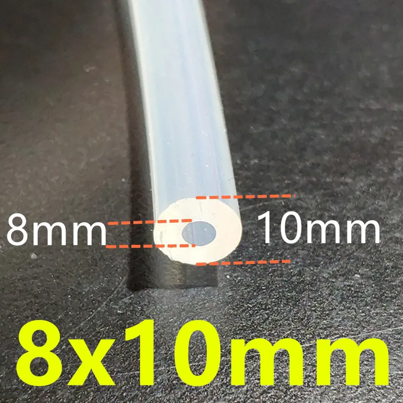 1 Meter Food Grade Transparent Silicone Tubing - 0.5mm to 12mm Diameter Range