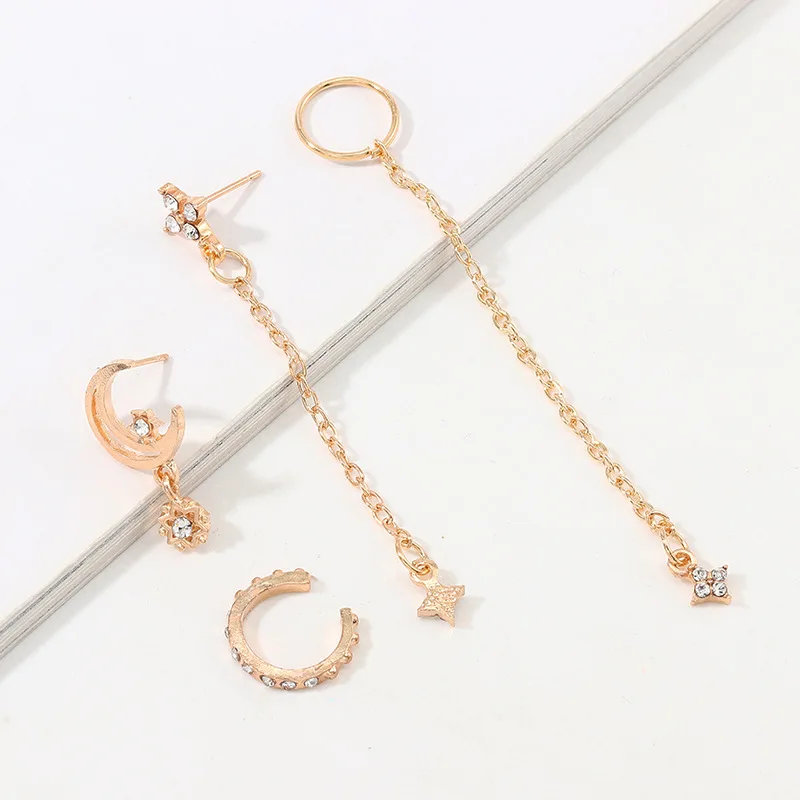 

2020 New Style Trendy Fashion Star Dangle Earrings For Women Girls Punk Retro Geometry C Shape Clip Earrings Jewelry Accessory