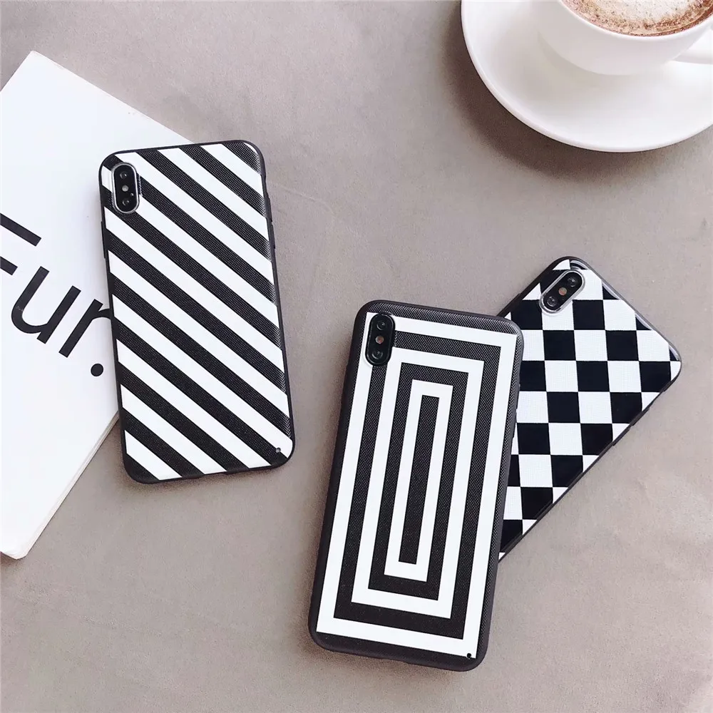 Чехол для Samsung Galaxy S20 Ultra S10 Plus S9 S8 S7 чехол с волнистыми черными и белыми точечными