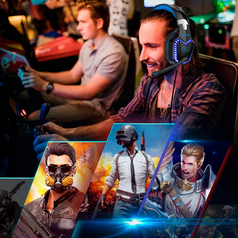 Gamer para Celular sobre a Orelha do Computador Fone de Ouvido Celular com Fio Fone de Ouvido com Microfone com Cancelamento de Ruído Gamer para Ps5 Fone Telefone Microfone Cancelamento de Ruído Estéreo Gaming Capacete Ps4 pc com - Image 3
