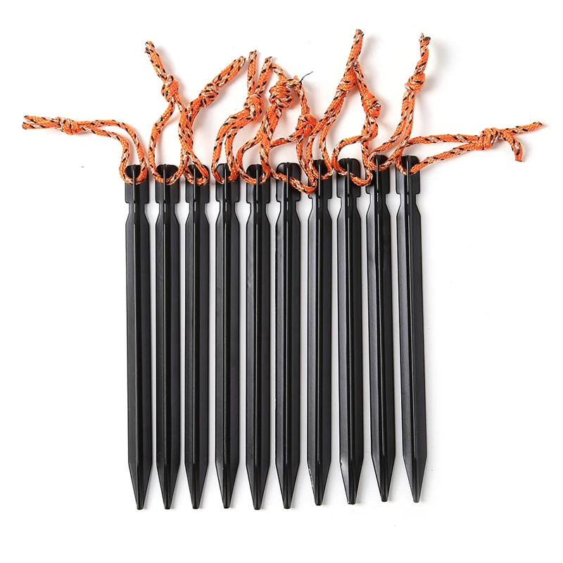 18cm Professional Aluminument Tent Pegs With Rope Stake Camping Hiking Equipment Outdoor Traveling Tent Accessories