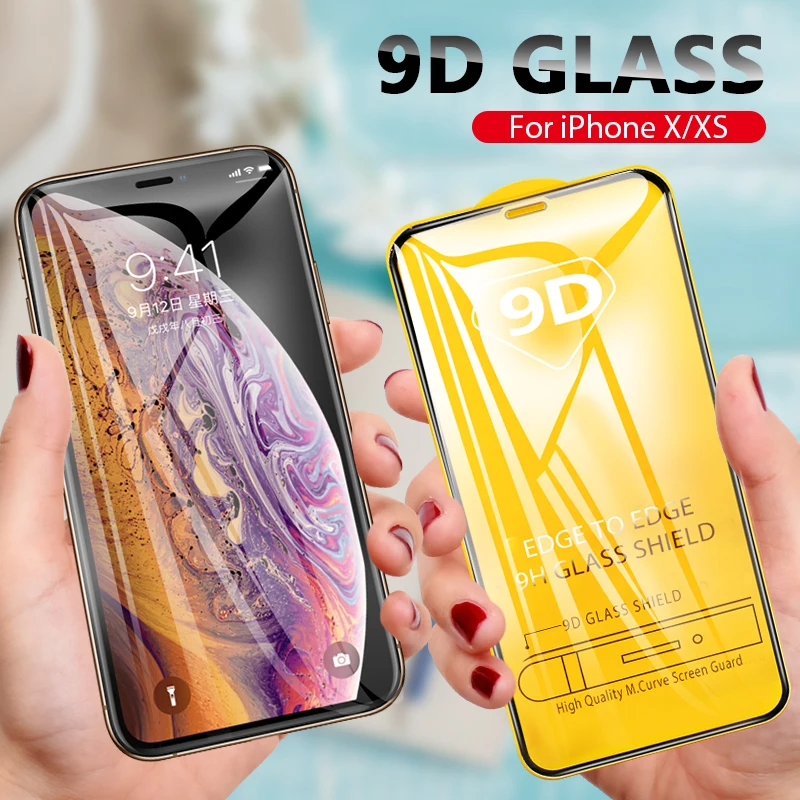 

9D Full Cover Tempered Glass For iphone XR XS Max Screen Protector Explosion Proof Anti-drop Glass For iphone 7 8 plus 6 6s Plus