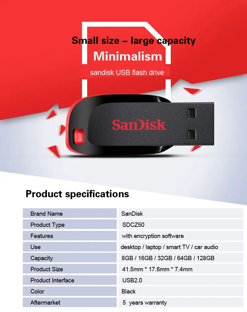 Sandisk usb 2,0 мини usb флеш-накопитель usb карта памяти флэш-диск 128 ГБ Бесплатный Ремешок