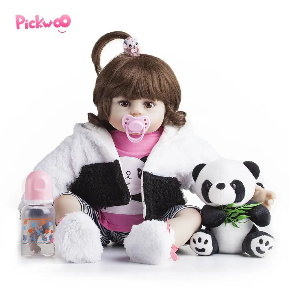Pickwoo 18 дюймов 48 см bebes кукла-реборн для маленьких девочек Мягкие силиконовые куклы Boneca reborn Brinquedos Bonecas подарки на день детей игрушки