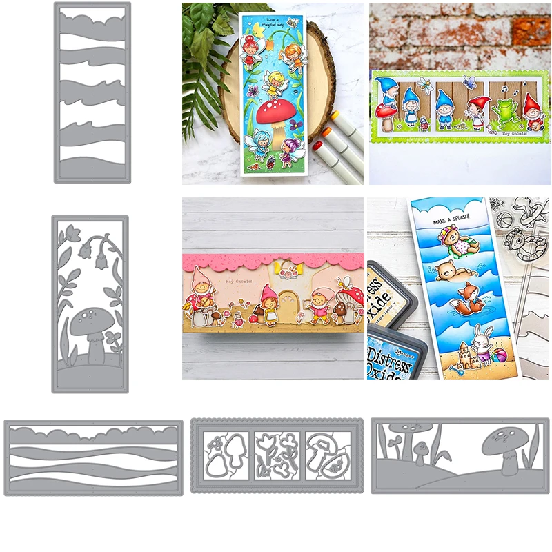 

Metal Cutting Dies Ocean Wave Clouds Photo Film Mushroom Vine Horizontal Vertical Edge Frame 2020 DIY Scrapbooking Decoration