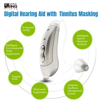 Máscara de Tinnitus 2020, audífono Digital de 8 canales, amplificadores de sonido para ancianos, amplificadores auditivos moderados