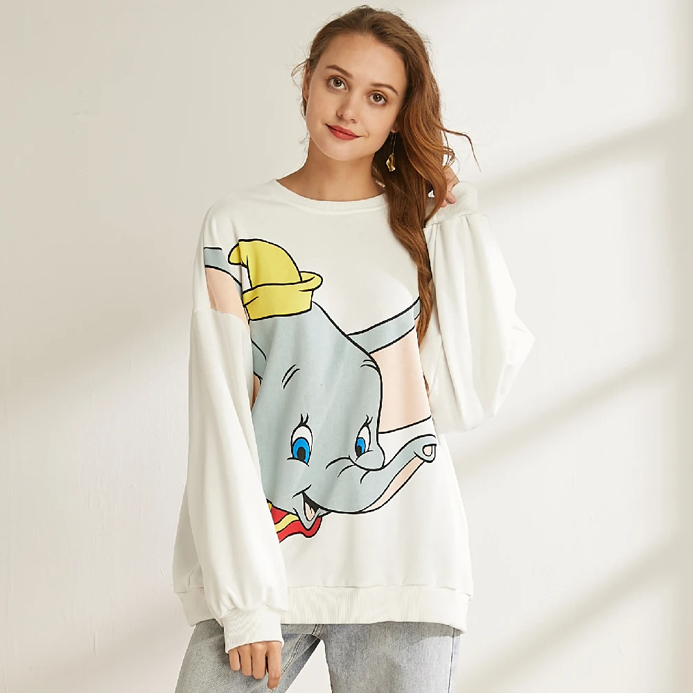  Dumbo white sweatshirt 2019 Autumn winter Jumper Coat fashion pullover streetwear cartoon Top Hoodi