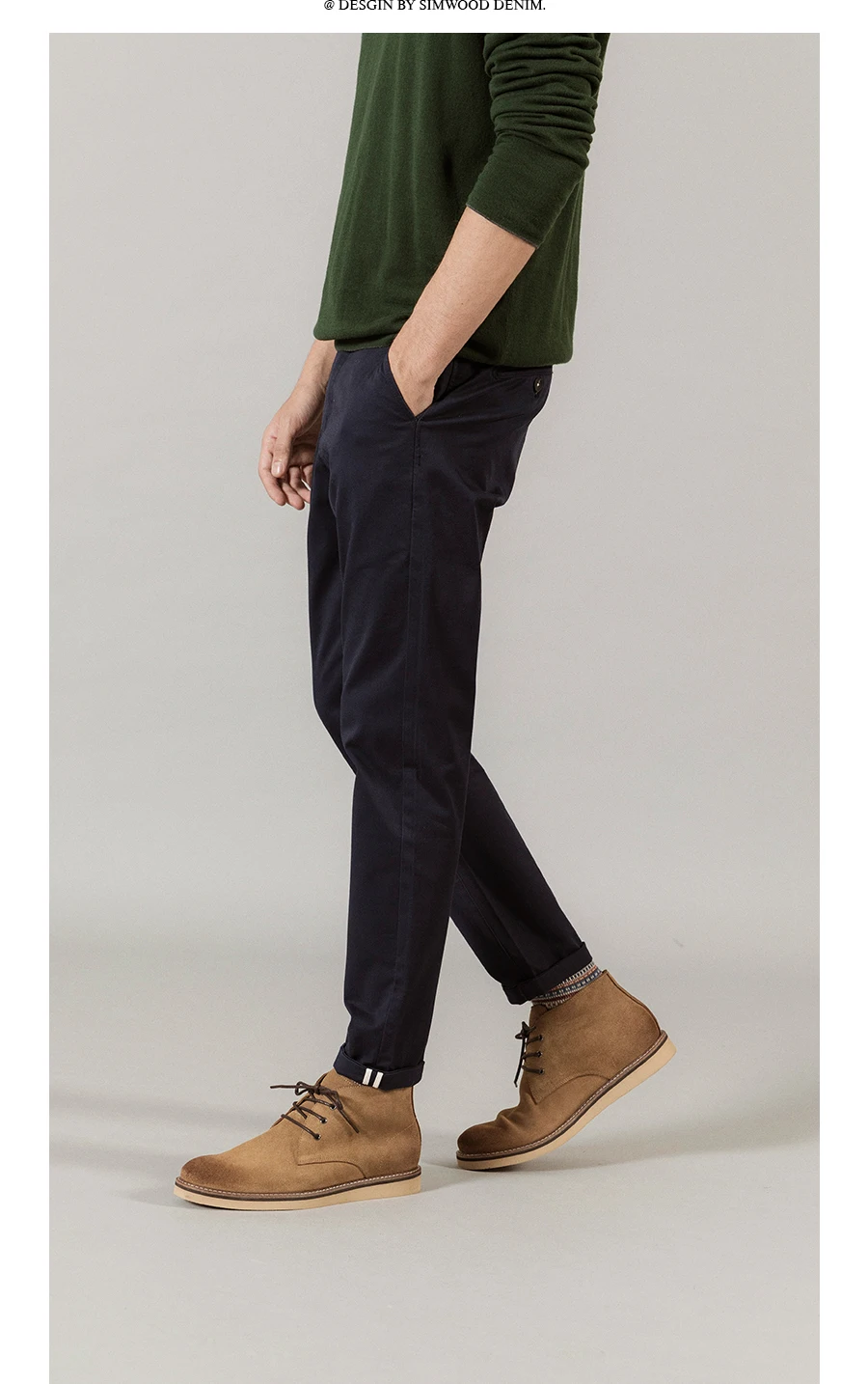 Мужские повседневные брюки из хлопка SIMWOOD, хлопковые светлые брюки облегающего покроя, 7 цветов, брендовая одежда больших размеров на осень и зима