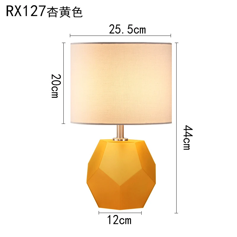 Современный Алмазный светодиодный настольный светильник, прикроватная лампа для спальни, тканевый абажур для гостиной, Настольный светильник, Домашний Светильник, домашний декор, Luminarias - Цвет абажура: Оранжевый