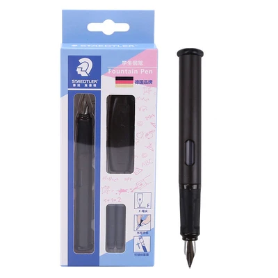 1 шт., перьевая ручка STAEDTLER, 470, Студенческая, специфическая форма, чернильная ручка, сумка с чернилами, сменная детская коррекция слов, коррекция положения - Цвет: black