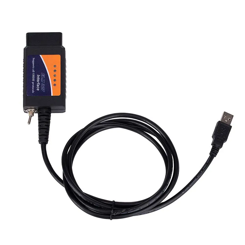 USB устройство ELM327 совместимый интерфейс с HS-CAN/MS-CAN переключатель для Forscan Focus Mazda Ford ELMconfig OBD2 Adeeing
