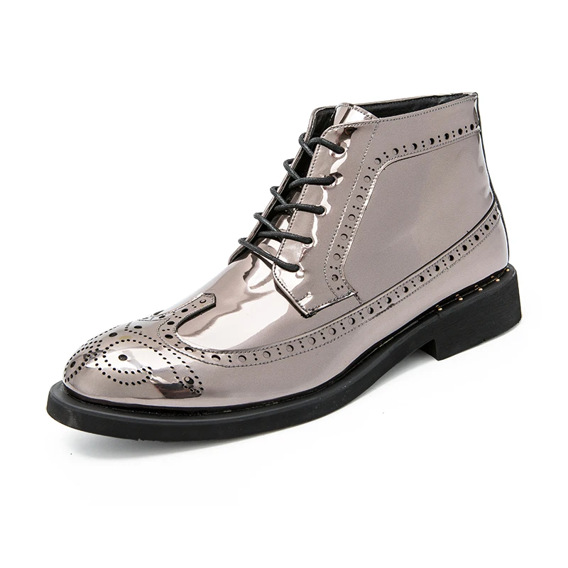 Брендовые Мужские модельные модные ботинки итальянская кожаная повседневная обувь удобные ботильоны мужская обувь золотого цвета свадебные туфли оксфорды размер 46