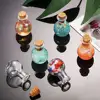 Mini botellas de vidrio transparente, botellas a la deriva, pequeñas botellas de deseos con tapones de corcho rellenos con papel de letras, 10 Uds. ► Foto 2/6