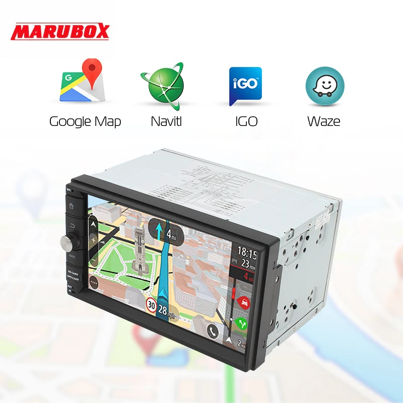 Perfect MARUBOX Universal 2 Din Android 9 4GB 64GB 7" Full Touch Screen GPS Navi Stereo Radio Car Multimedia Player Intelligent System 3