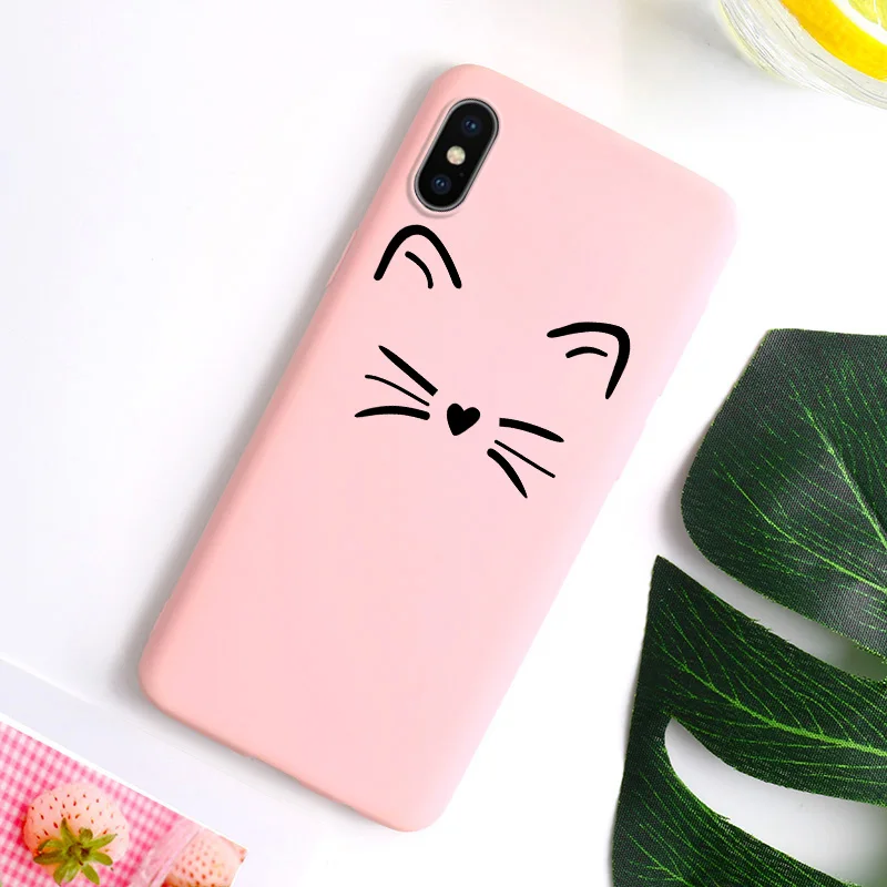 pinkI043 Cute Cats Silicone Cases For Samsung Galaxy A50 A20e A2 Core A10 A30 A20 A40 A60 A70 A9s A9 Star Pro A9 Soft TPU Back Cover - Цвет: pinkI043