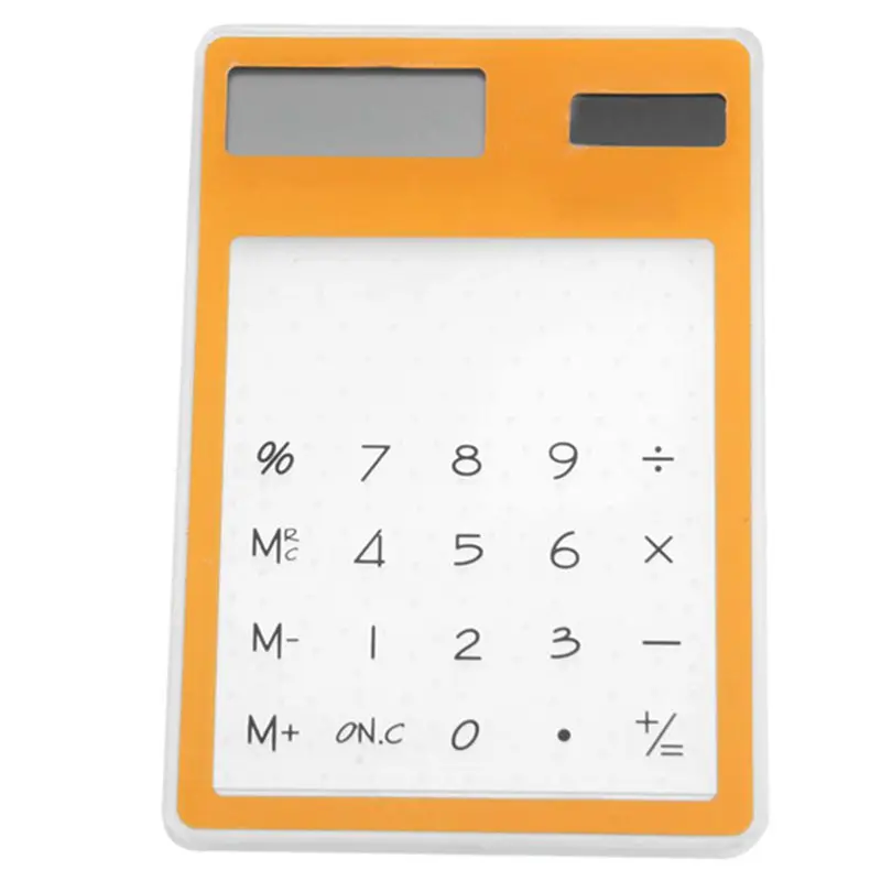 

Transparent Calculator Clear Scientific Calculator Solar Energy Led Calculator Creative Stationery Orange