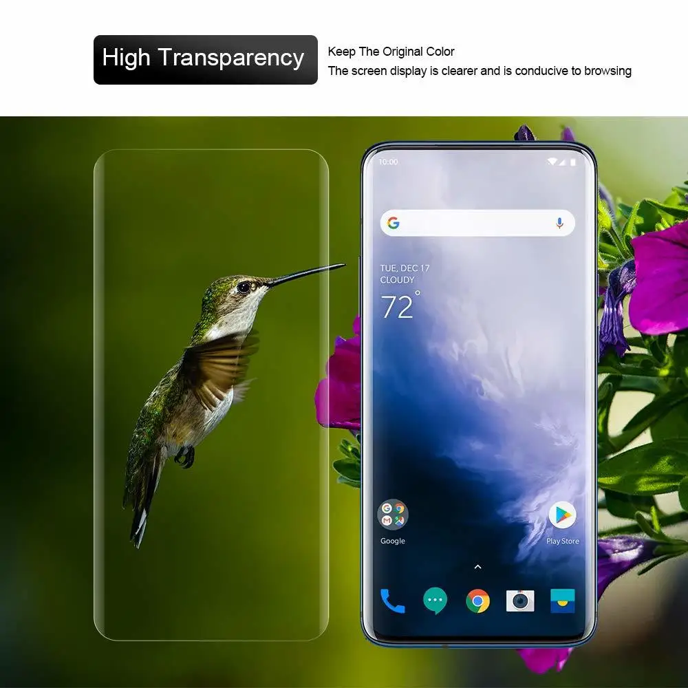 5D Nano Жидкий УФ Клей закаленное стекло для OnePlus 1+ 7 Pro Защита экрана для OnePlus 7Pro полное покрытие защитная пленка, стекло
