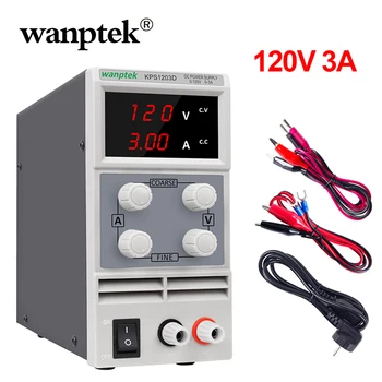 

Wanptek 120V 3A Lab DC Power Supply Adjustable LED Display Switching Regulator KPS1203D For Phone Repair Rework 110v - 220v