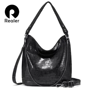 

Realer women handbags fashion shoulder bags PU leather for Ladies Hobos big capacity Tote bags female luxury women bag 2020