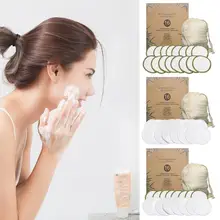 16pcs/set Soft Makeup Remover Pads Bamboo Fiber Practical Face Tissues Reusable Circular Cosmetic Wipes Accessories