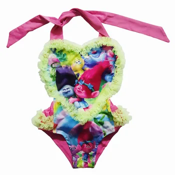 

2019 one piece Swim Bow wear Kids moannaj Children trolls dress Swimsuits biquini robe fille Moana Girls dress vaiana Bikini