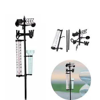 

2 Sets 3 in 1 Measurers Themometer Rain Gauge Wind Direction Meter Outdoor Meteorology Instrument For Home Garden