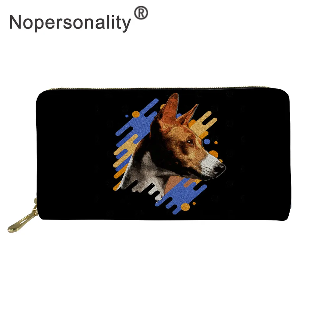 Nopersonality женский кошелек Basenji с принтом собаки, Длинный кошелек, сумочка для монет, кошелек на молнии, клатч-чехол для телефона, женская сумка