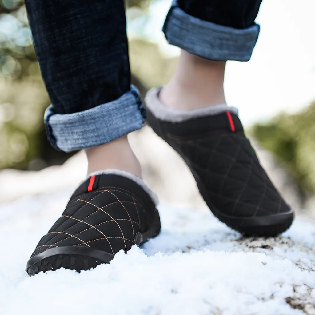 Модная мужская обувь; chaussure homme; бархатные теплые уличные тапочки; сетчатая обувь; мужские водонепроницаемые домашние тапочки; zapatos de hombre