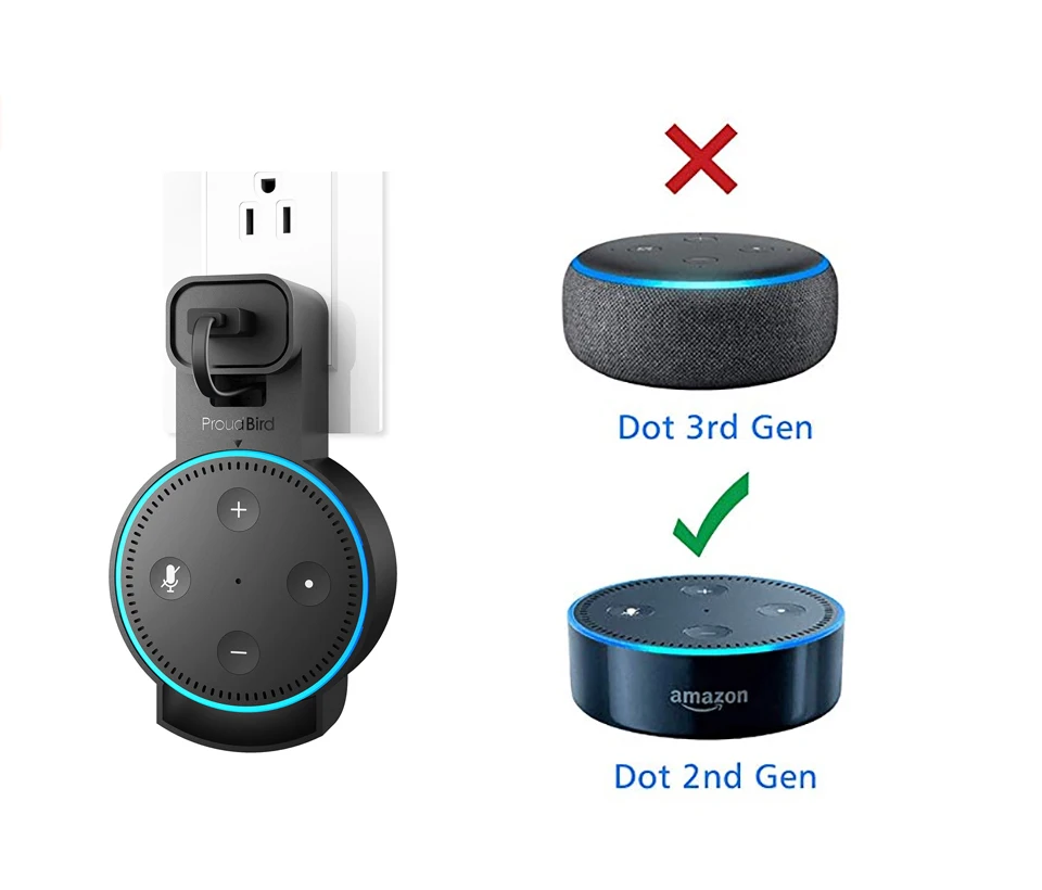 Держатель для розетки GGMM Echo Dot 2rd Gen портативный держатель с адаптером зарядки