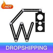 6-fold telha buraco localizador ferramenta ajustável alvenaria vidro ângulo fixo medição régua universal modelo angular dropshipping