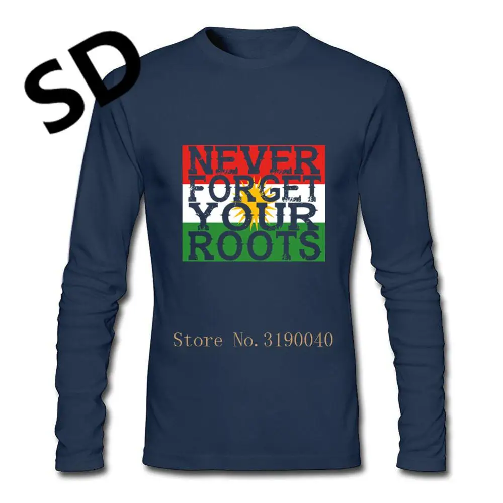 Kurdistan kurde, Мужская футболка с длинным рукавом, с надписью «never forget roots», домашняя компрессионная футболка, Harajuku, футболка, camisetas hombre, топ размера плюс - Цвет: navy