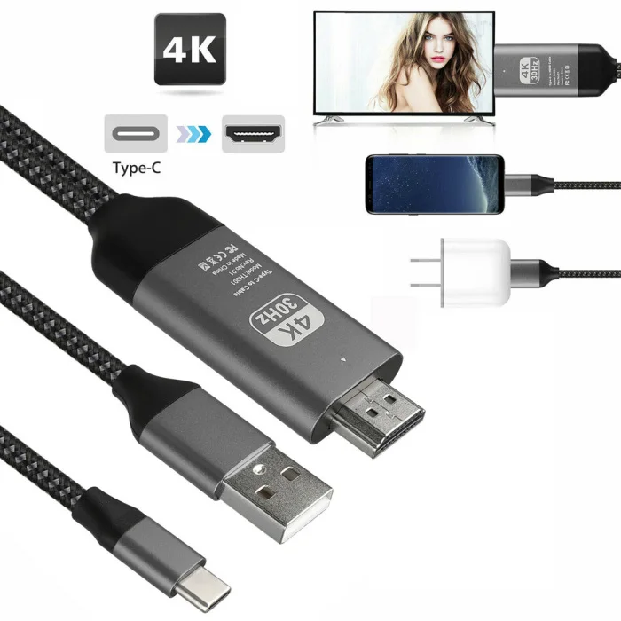 Горячая тип-c HDMI HDTV Кабель для зарядки с адаптером для samsung Galaxy S10 S9 Note 9