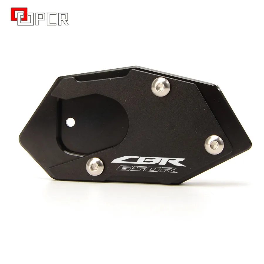 Подставка увеличитель с логотипом CBR 650R/CBR 650F для Honda cbr650r-20120 cbr650f- боковая подставка для мотоцикла - Цвет: CBR650R logo black