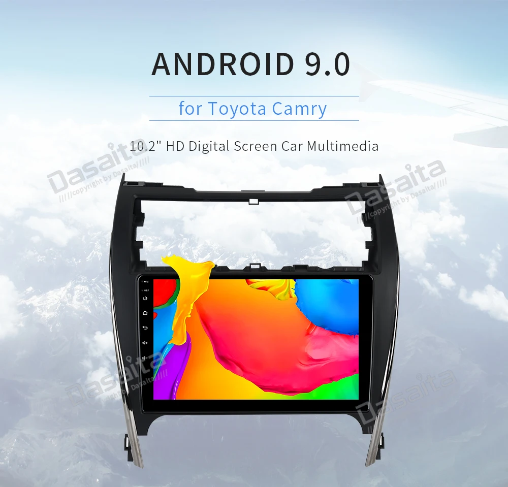 Dasaita 10,2 "ips сенсорный экран Android 9,0 1 Din автомобильный радиоприемник для Toyota Camry 2012 2013 2014 США и средний восток версия Bluetooth MP3