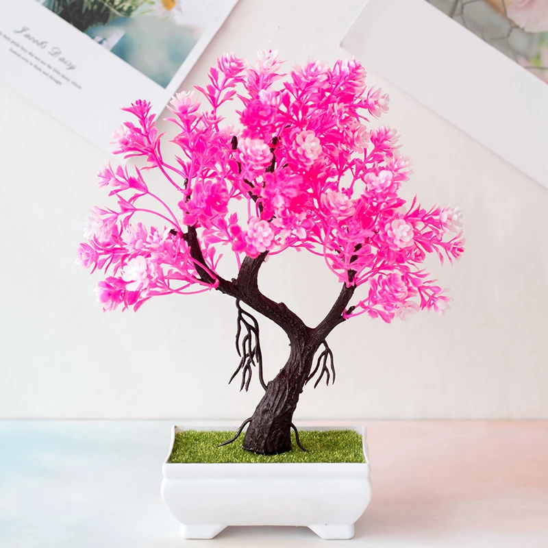 Artificial Potted Flower Fake Bonsai Pot Plant Home Office Table Desk Ornament Decor Simulation Plant Photography