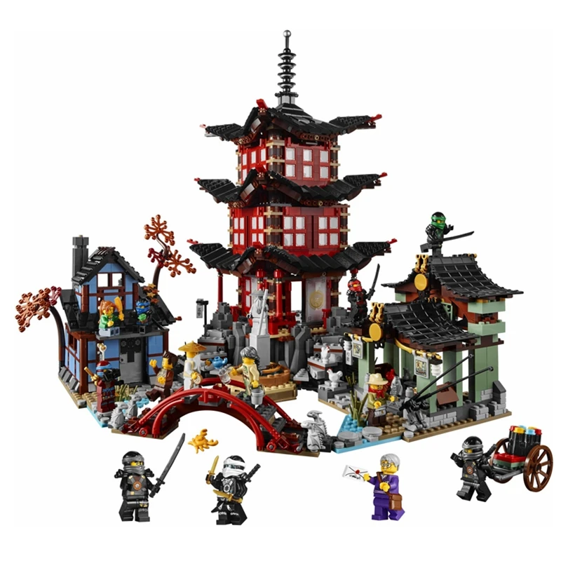 737 шт Diy Ninja Temple of Airjitzu spinjitzu строительные блоки Совместимые ninjagoed Lepined наборы