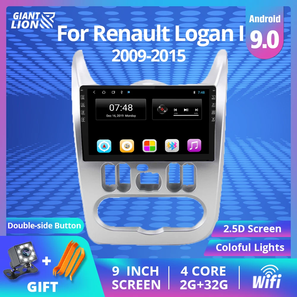 Автомагнитола 2DIN Android 9 0 для Renault Logan I Sandero Lada Lergus Dacia автомобильный мультимедийный