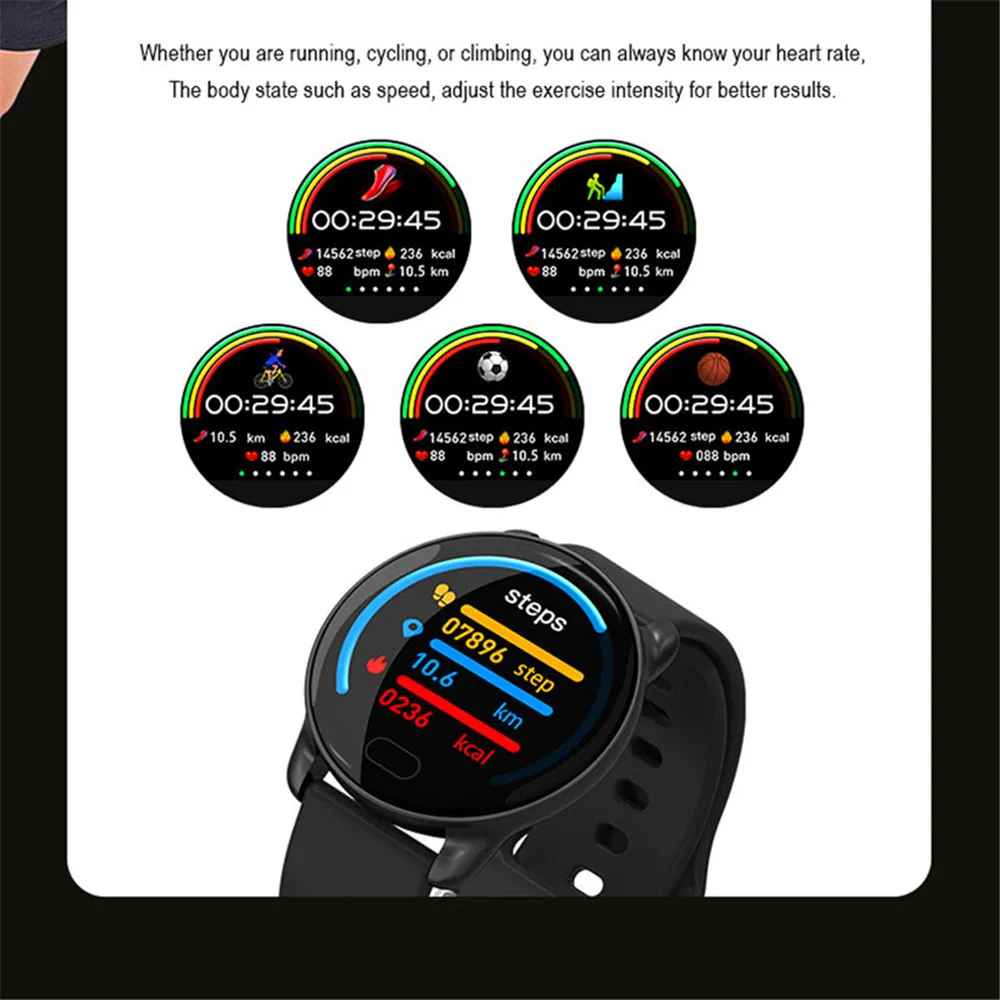 Смарт-часы IP67 водонепроницаемые Bluetooth музыкальный монитор сердечного ритма фитнес-трекер спортивные мужские умные часы кровяное давление