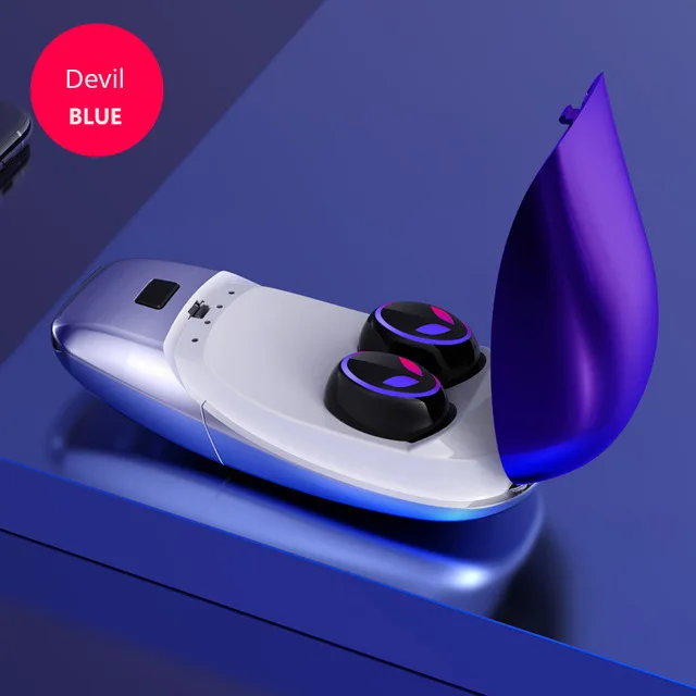 TWS Bluetooth 5.0 Headphone Wireless Earbuds HIFI 6D Stereo Handsfree Control Noise Cancelling Devil face pattern Earphone