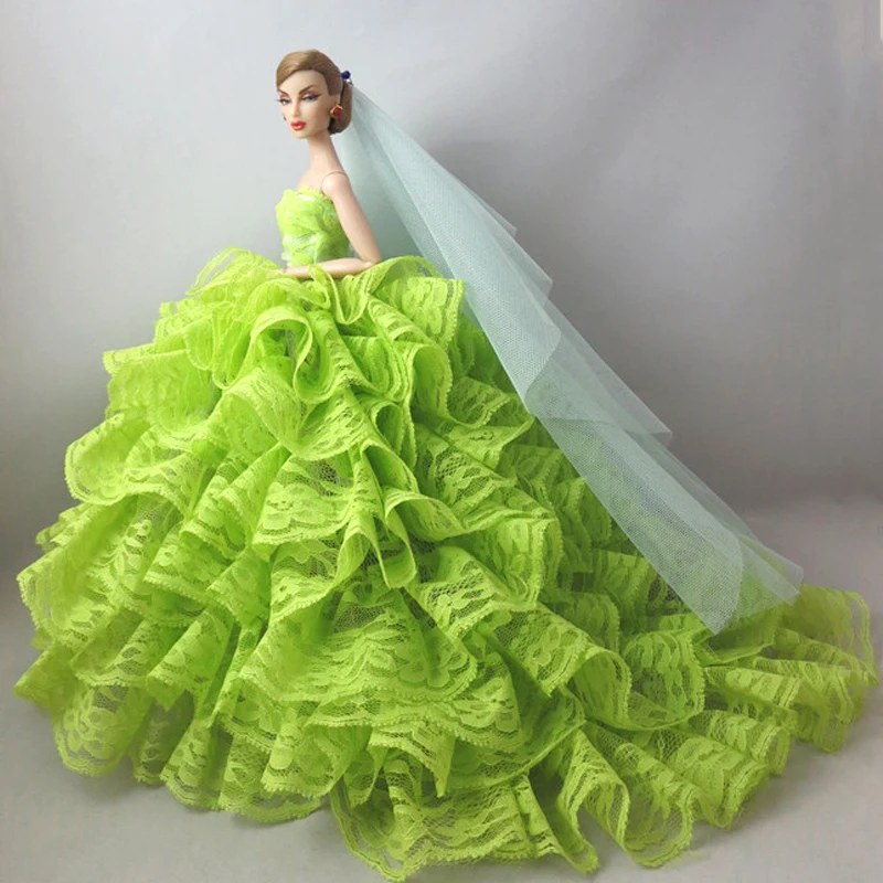 dress5 Белое модное свадебное платье для куклы Барби, большие вечерние платья, вечерние платья, наряды 1/6, аксессуары для кукол - Цвет: dress5