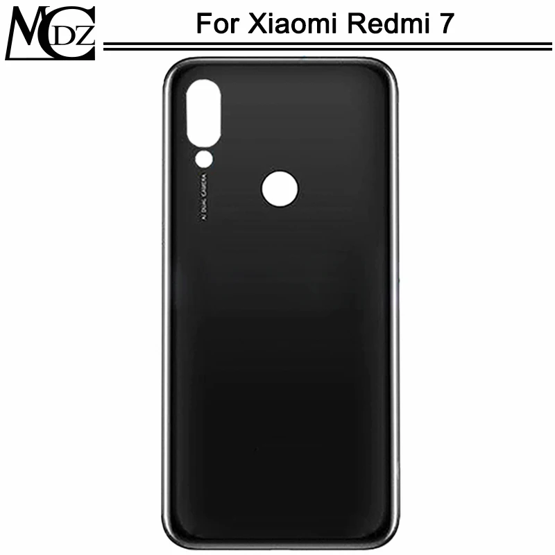 Redmi 7 крышка батареи для Xiaomi Redmi 7 чехол задняя крышка Задняя Дверь Корпус Крышка - Цвет: Черный