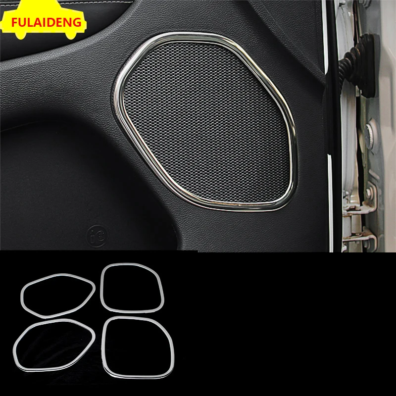 4pcs For Jeep Grand Cherokee 2014-2020 stainless steel Interior Door Speaker Decoration Cover Trim Car Styling Accessories | Автомобили и