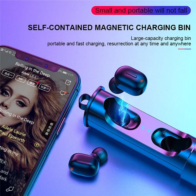

OTTWN T1 bluetooth headset TWS wireless bluetooth headset 5.0 metal pull rod headset high quality stereo motion mini headset